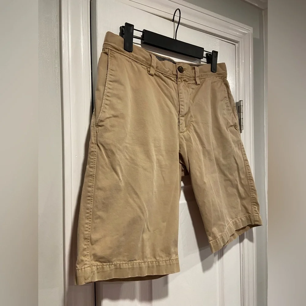 Banana Republic Size 29 Tan Khaki 100% Cotton Zip Up Chino Shorts